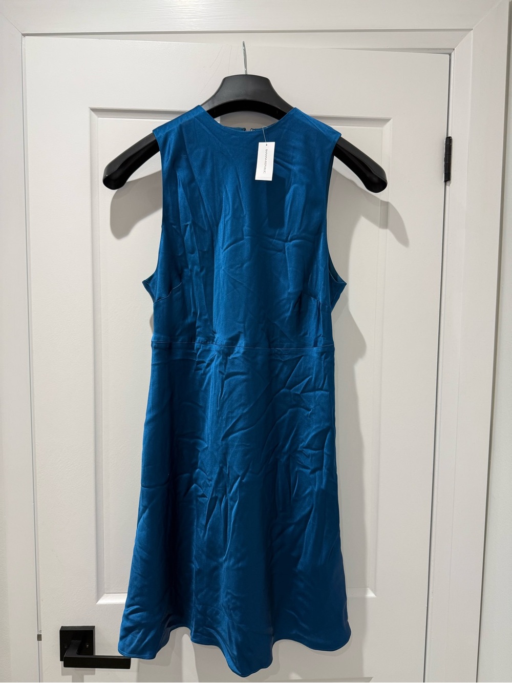 NWT Banana Republic silk Teal Sleeveless A-Line Dress